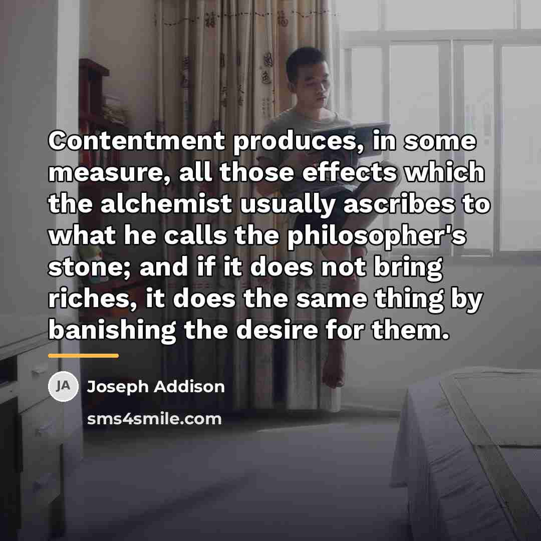 “Contentment produces, in some measure, all those effects which the…” quote by Joseph Addison