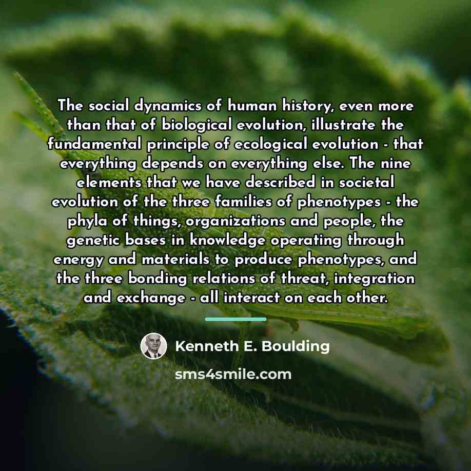 “The social dynamics of human history, even more than that…” quote by Kenneth E. Boulding