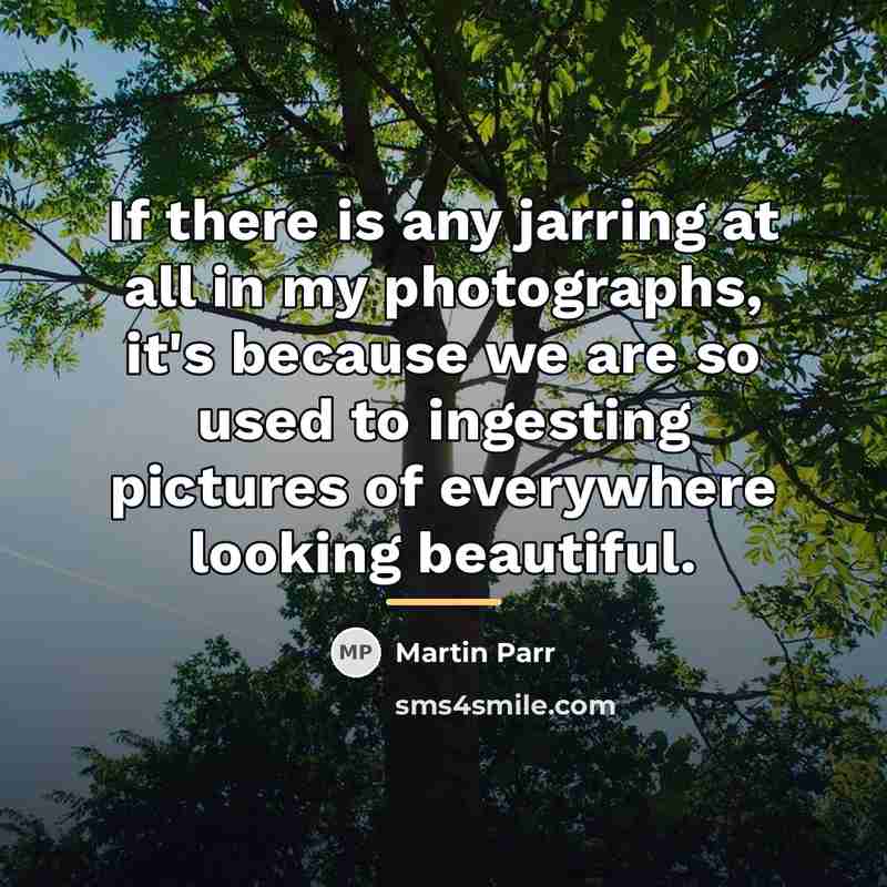 “If there is any jarring at all in my photographs,…” quote by Martin Parr