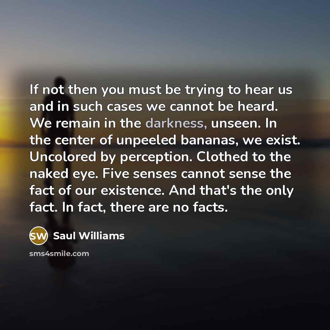 “If not then you must be trying to hear us…” quote by Saul Williams