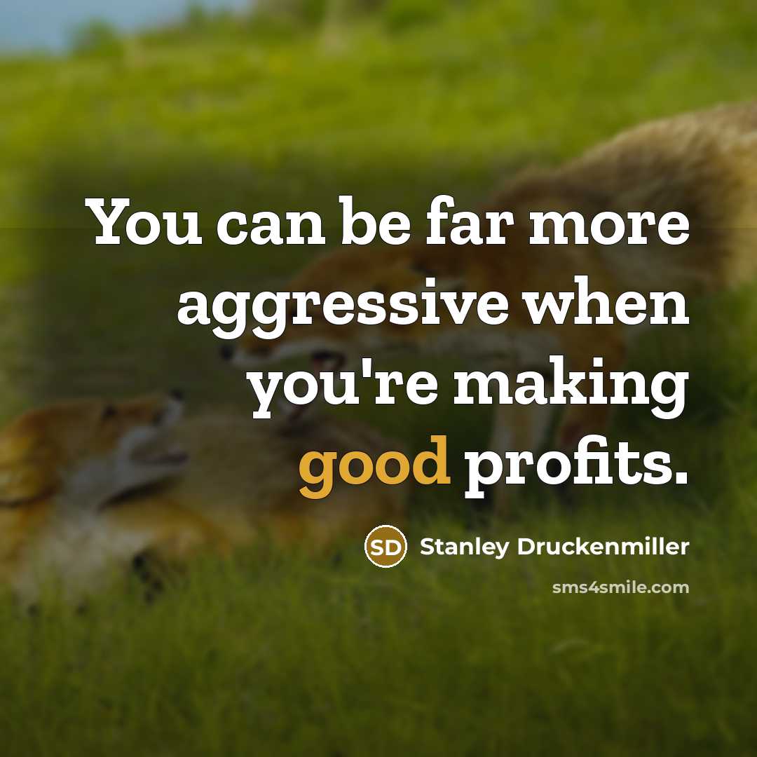 “You can be far more aggressive when you're making good…” quote by Stanley Druckenmiller