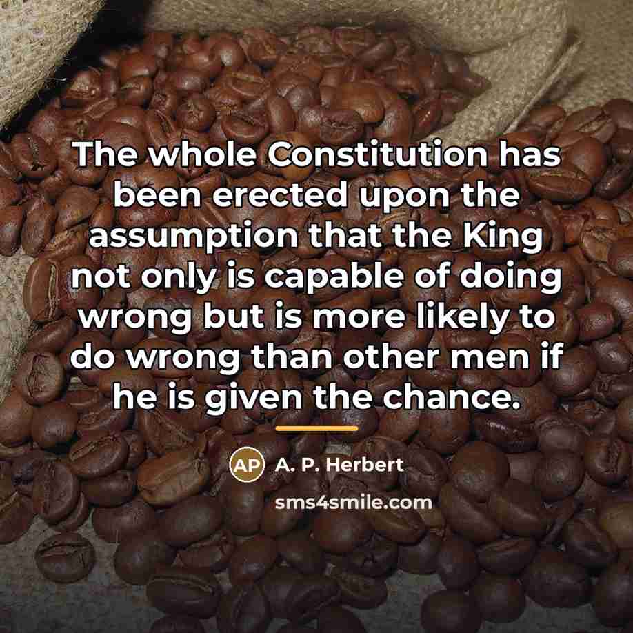 “The whole Constitution has been erected upon the assumption that…” quote by A. P. Herbert