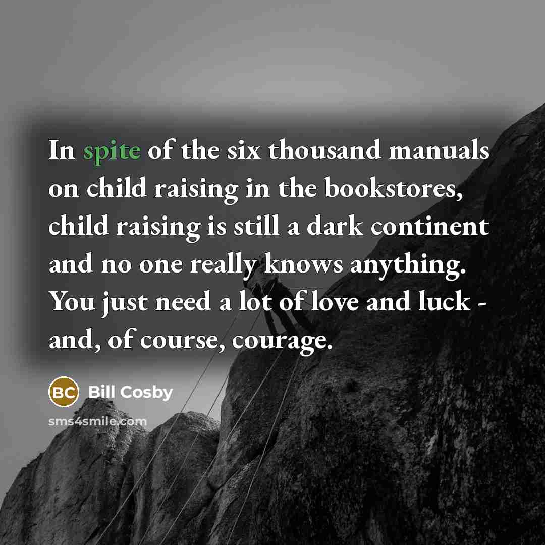 “In spite of the six thousand manuals on child raising…” quote by Bill Cosby