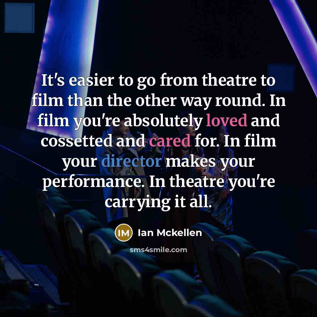 “It's easier to go from theatre to film than the…” quote by Ian Mckellen