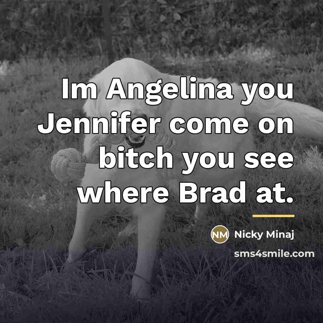 “Im Angelina you Jennifer come on bitch you see where…” quote by Anonymous
