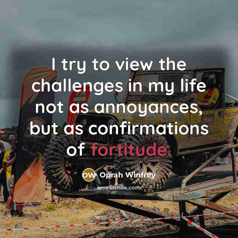 “I try to view the challenges in my life not…” quote by Oprah Winfrey