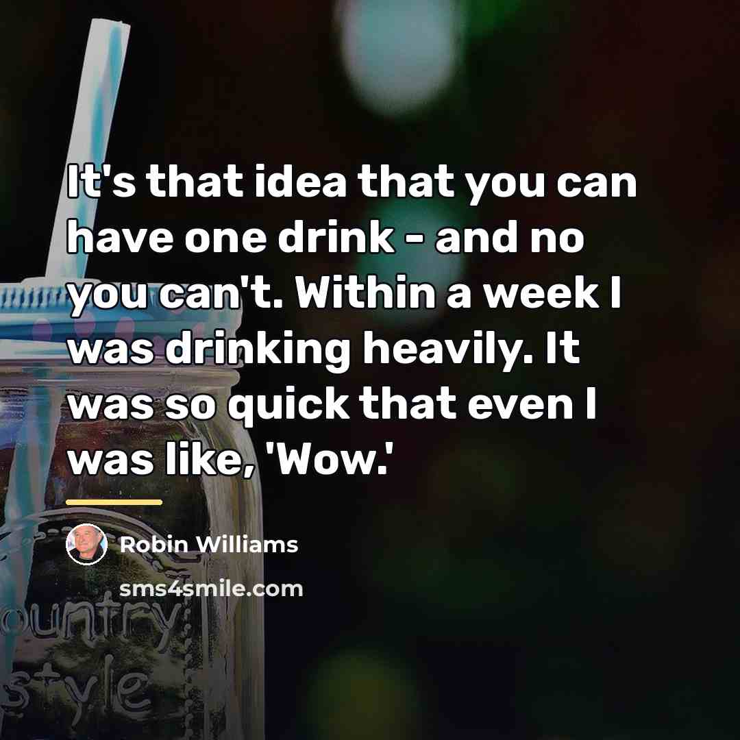 “It's that idea that you can have one drink -…” quote by Robin Williams