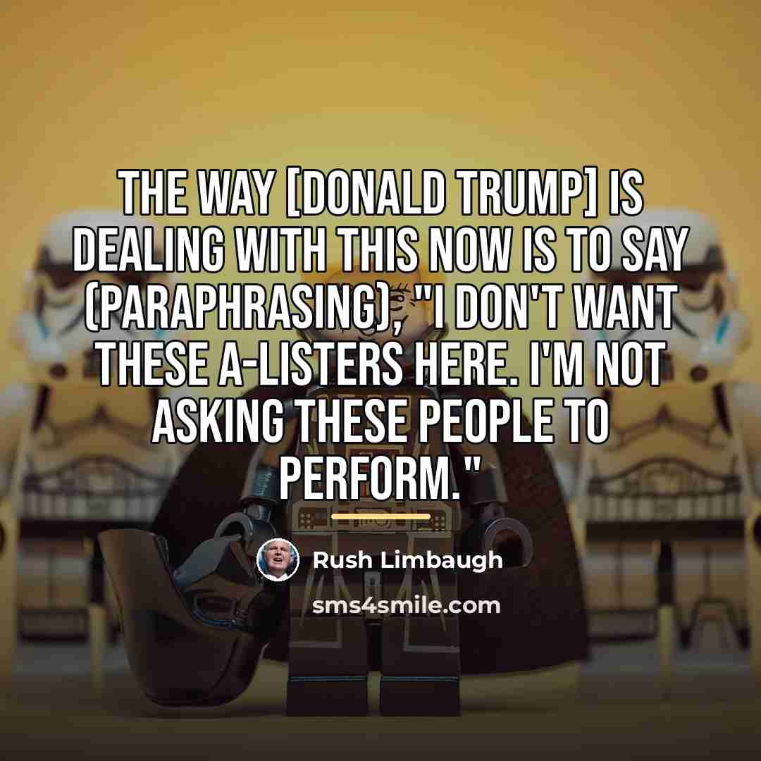 “The way [Donald Trump] is dealing with this now is…” quote by Rush Limbaugh