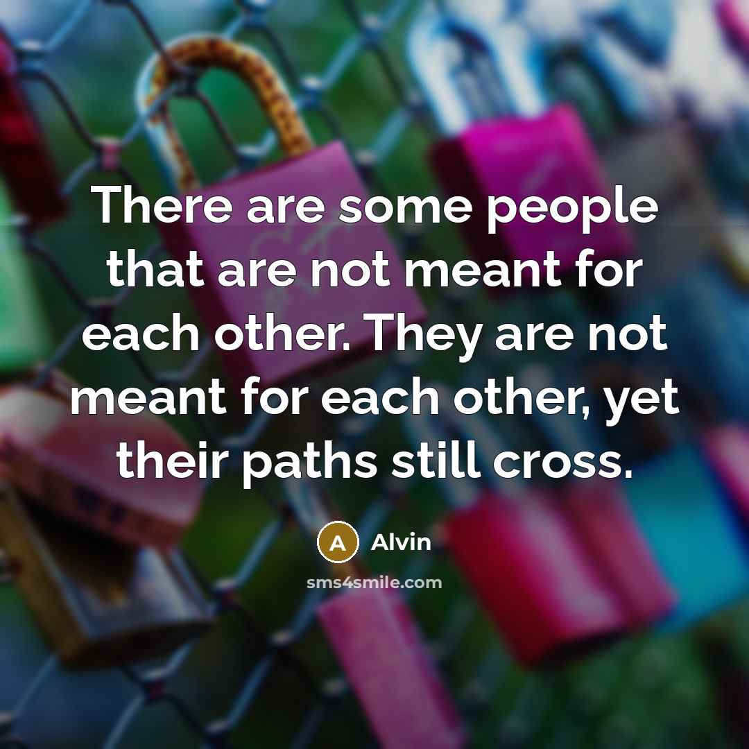 “There are some people that are not meant for each…” quote by Alvin