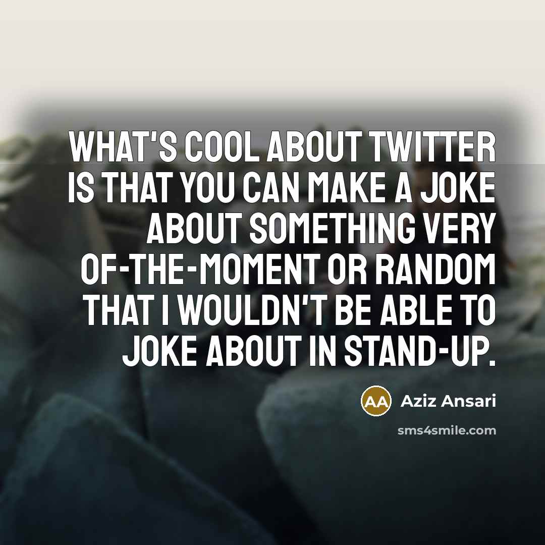 “What's cool about Twitter is that you can make a…” quote by Aziz Ansari