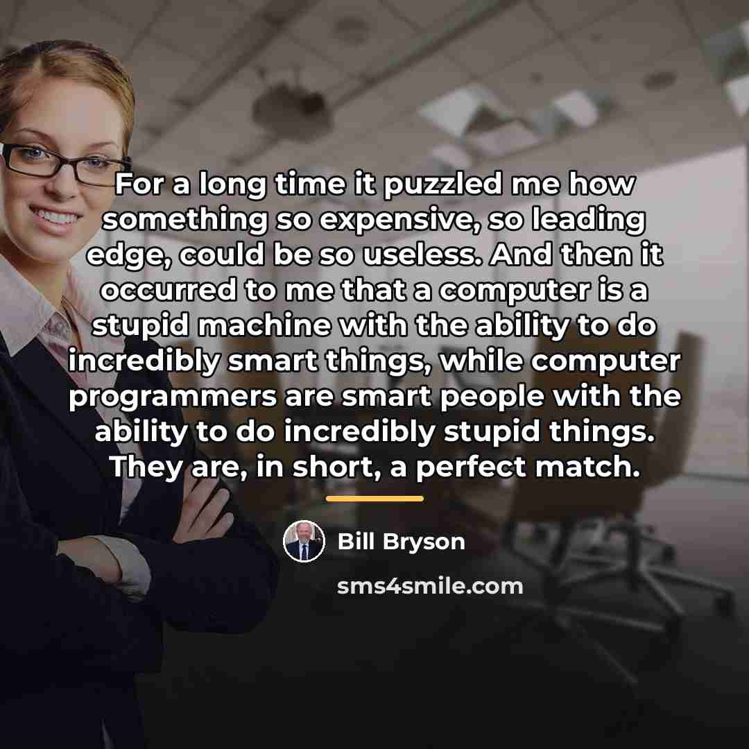 “For a long time it puzzled me how something so…” quote by Bill Bryson