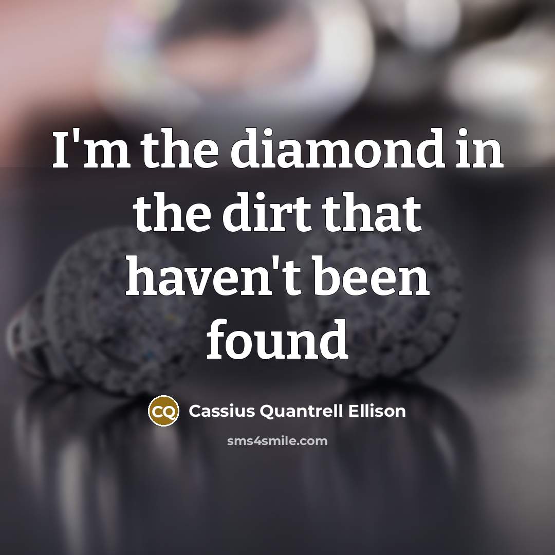 “I'm the diamond in the dirt that haven't been found…” quote by Cassius Quantrell Ellison
