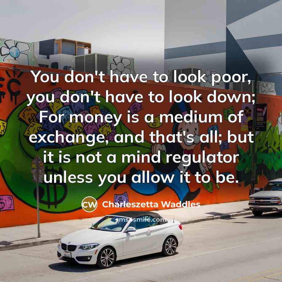 “You don't have to look poor, you don't have to…” quote by Charleszetta Waddles