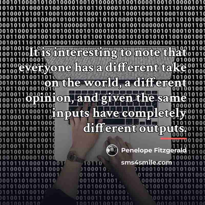 “It is interesting to note that everyone has a different…” quote by Penelope Fitzgerald