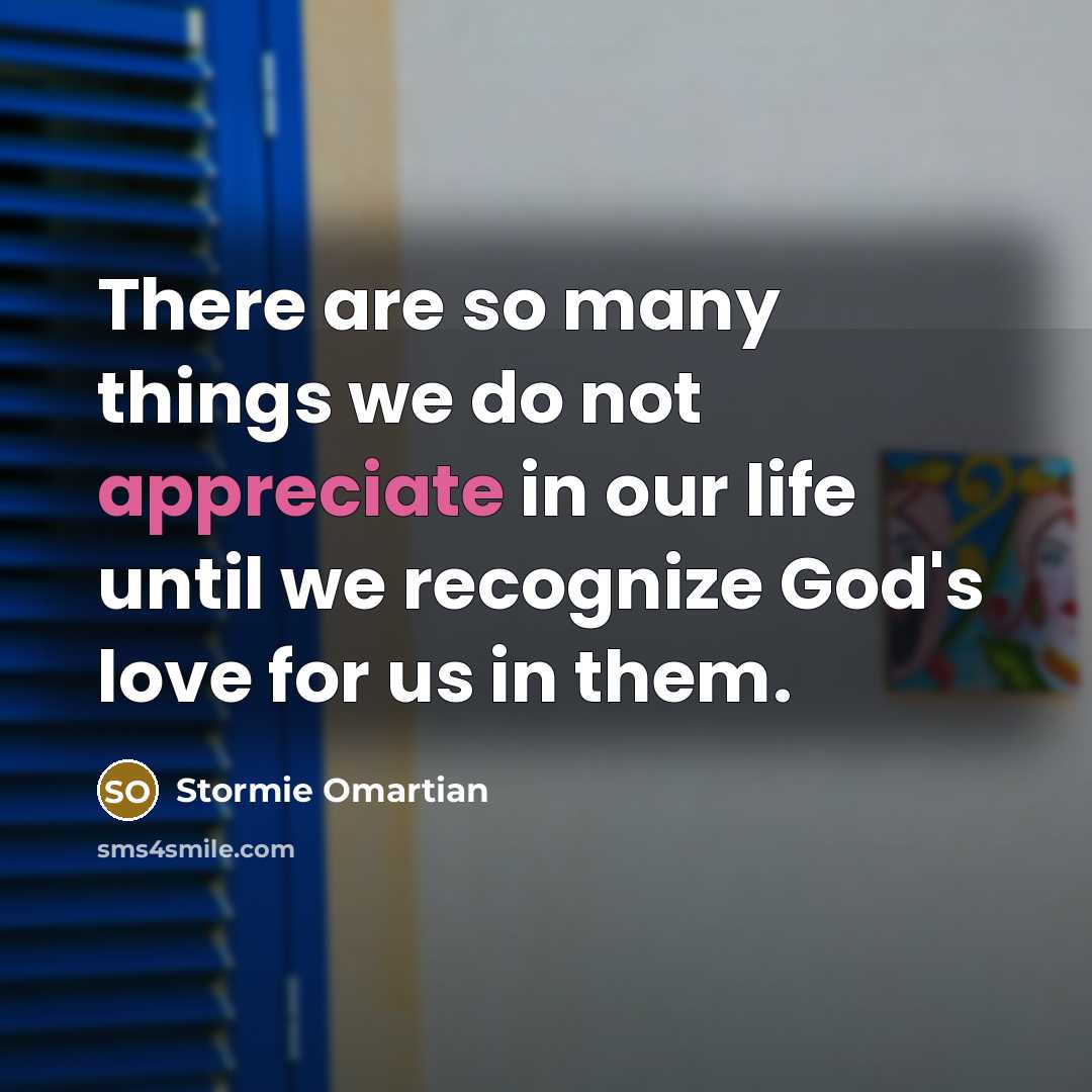 “There are so many things we do not appreciate in…” quote by Stormie Omartian