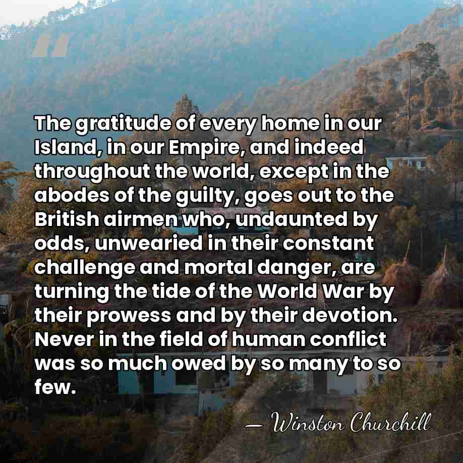 The gratitude of every home in our Island, in our Empire, and&hellip; - Winston Churchill