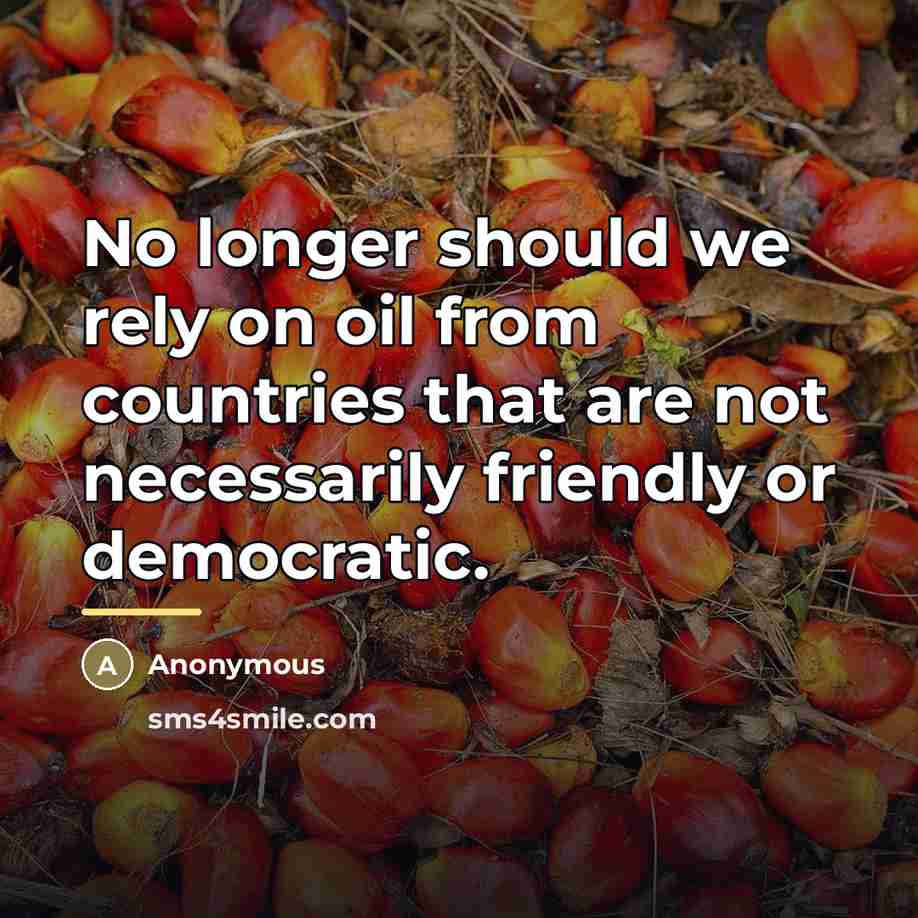 “No longer should we rely on oil from countries that…” quote by Anonymous