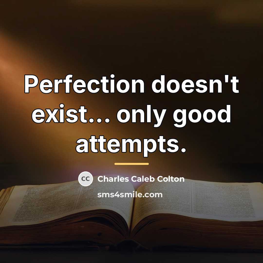 “Perfection doesn't exist... only good attempts.…” quote by Charles Caleb Colton