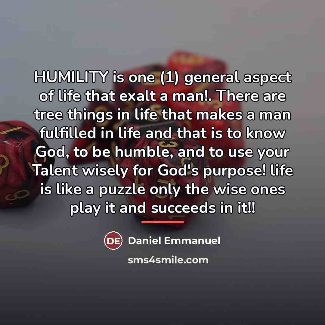 “HUMILITY is one (1) general aspect of life that exalt…” quote by Daniel Emmanuel