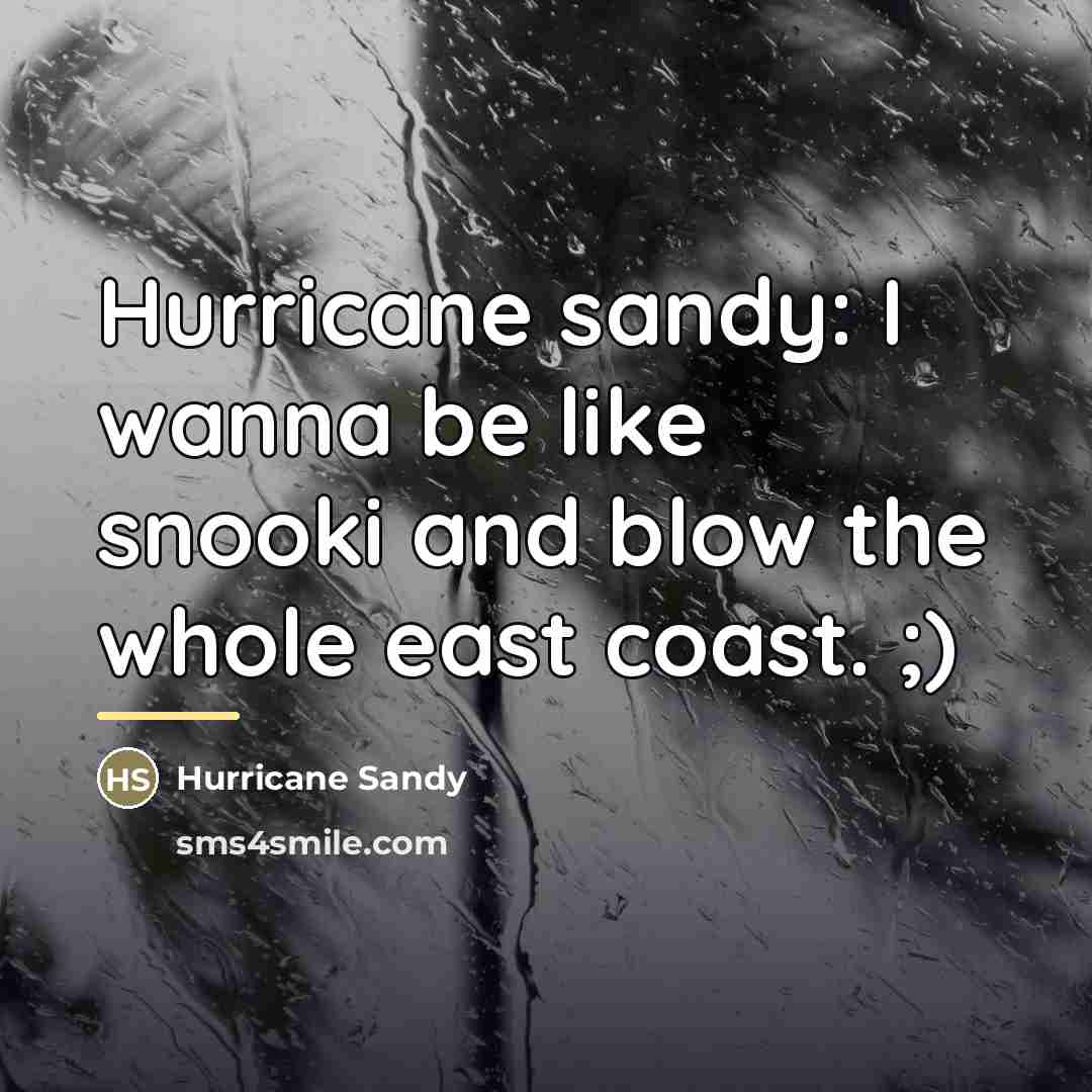 “Hurricane sandy: I wanna be like snooki and blow the…” quote by Hurricane Sandy