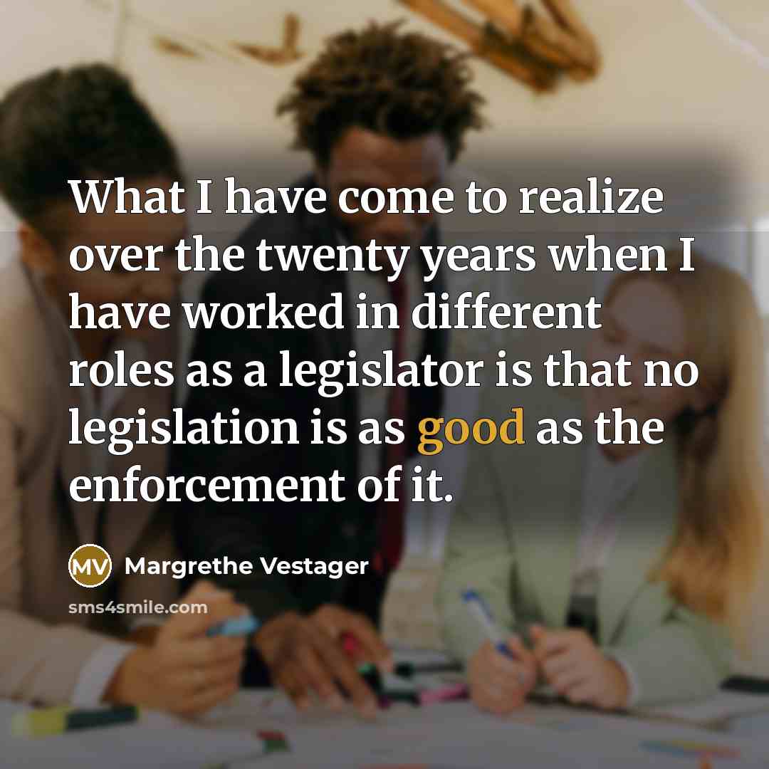 “What I have come to realize over the twenty years…” quote by Margrethe Vestager