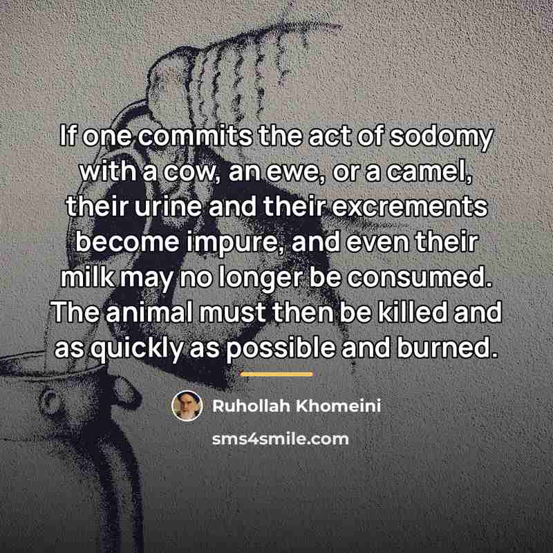 “If one commits the act of sodomy with a cow,…” quote by Ruhollah Khomeini