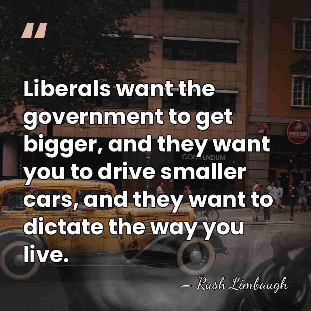 Liberals want the government to get bigger, and they want you to&hellip; - Rush Limbaugh