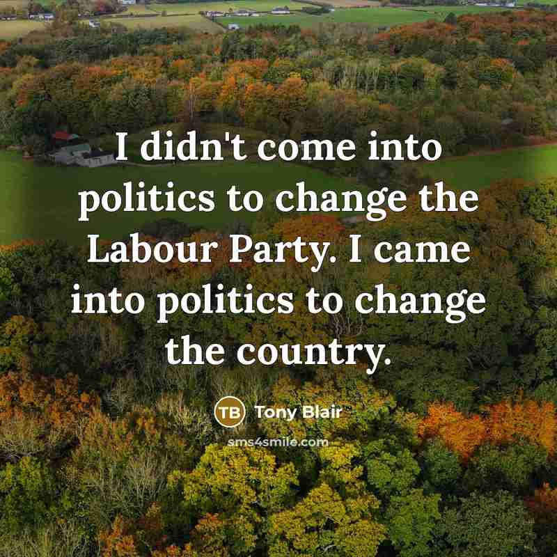 “I didn't come into politics to change the Labour Party.…” quote by Tony Blair