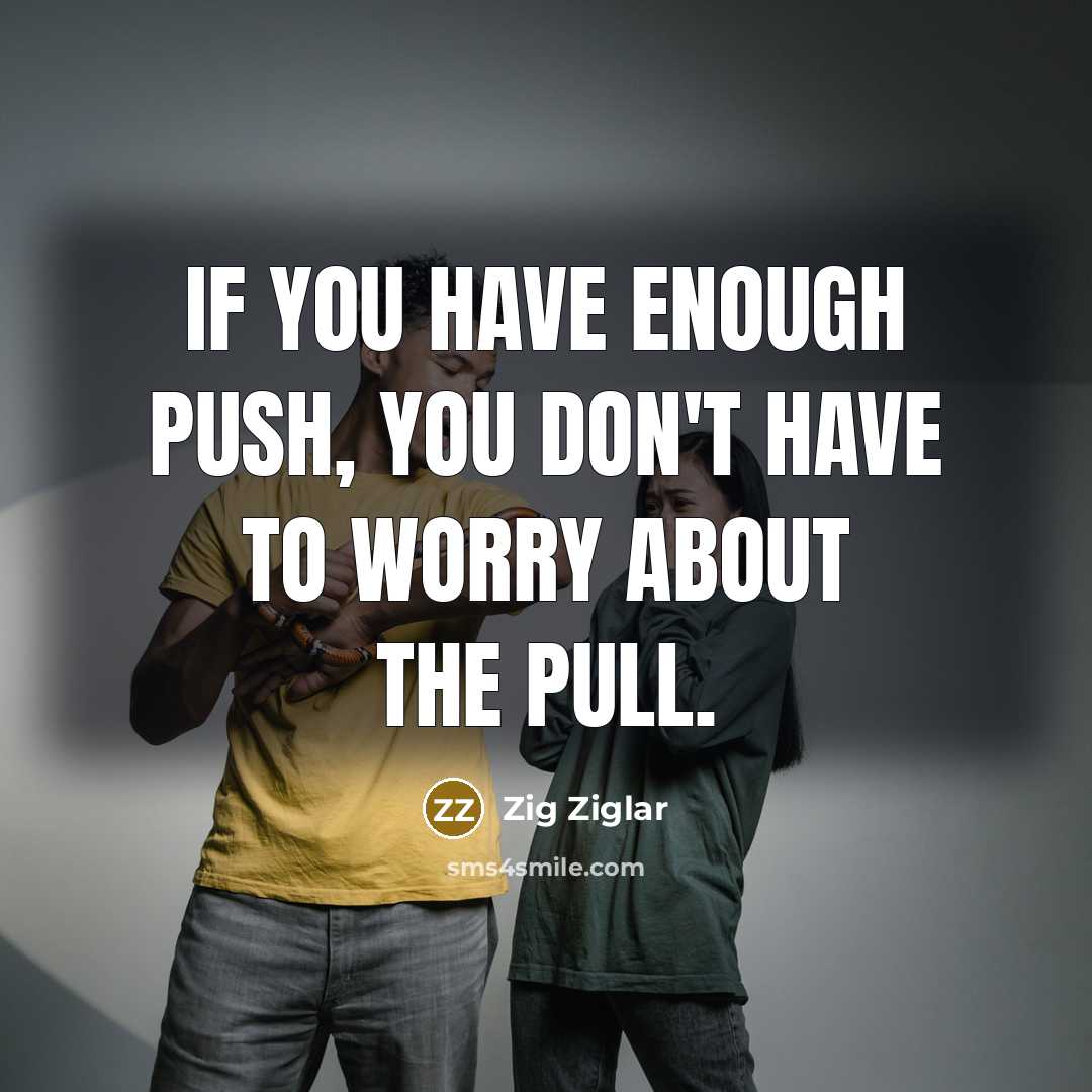 “If you have enough push, you don't have to worry…” quote by Zig Ziglar