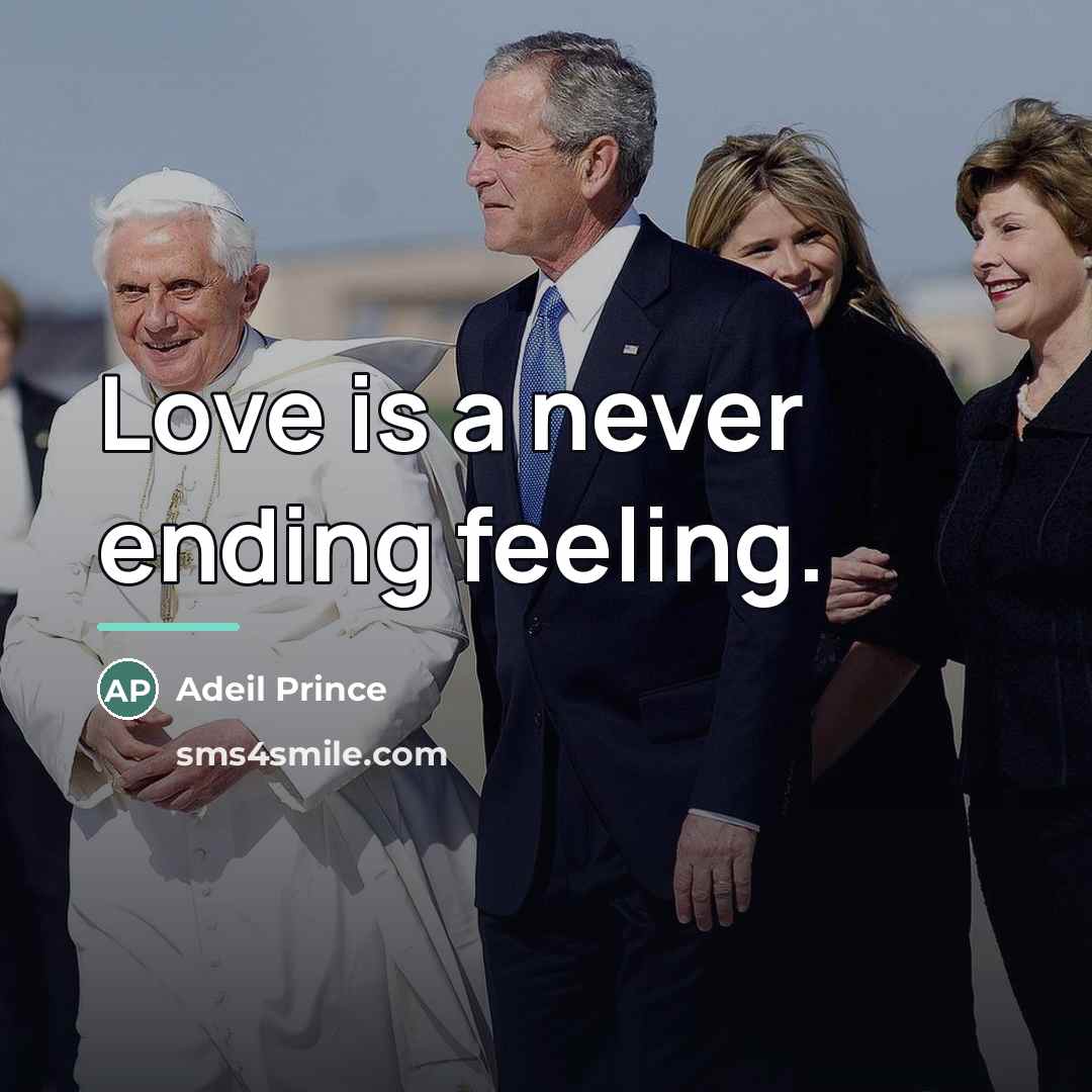 “Love is a never ending feeling.…” quote by Adeil Prince