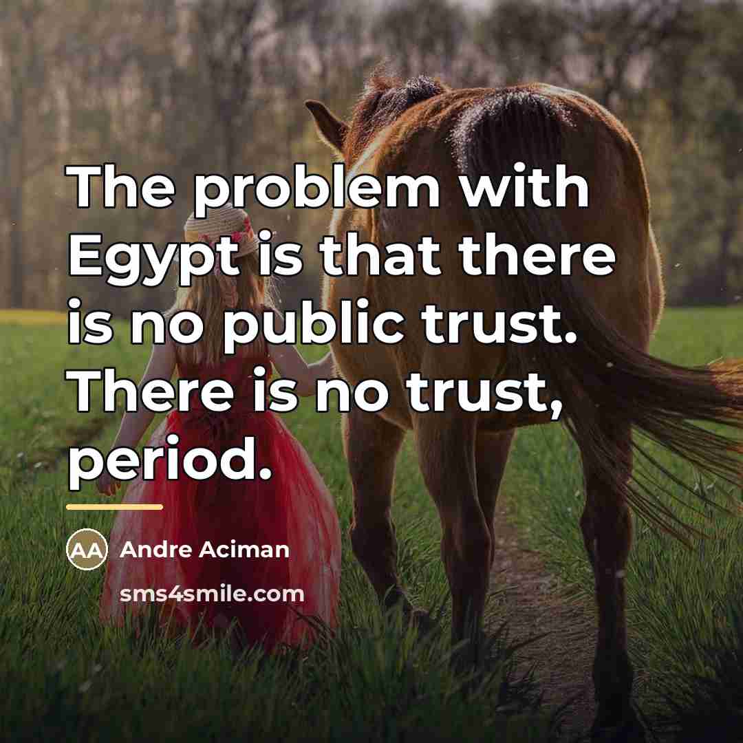 “The problem with Egypt is that there is no public…” quote by Andre Aciman