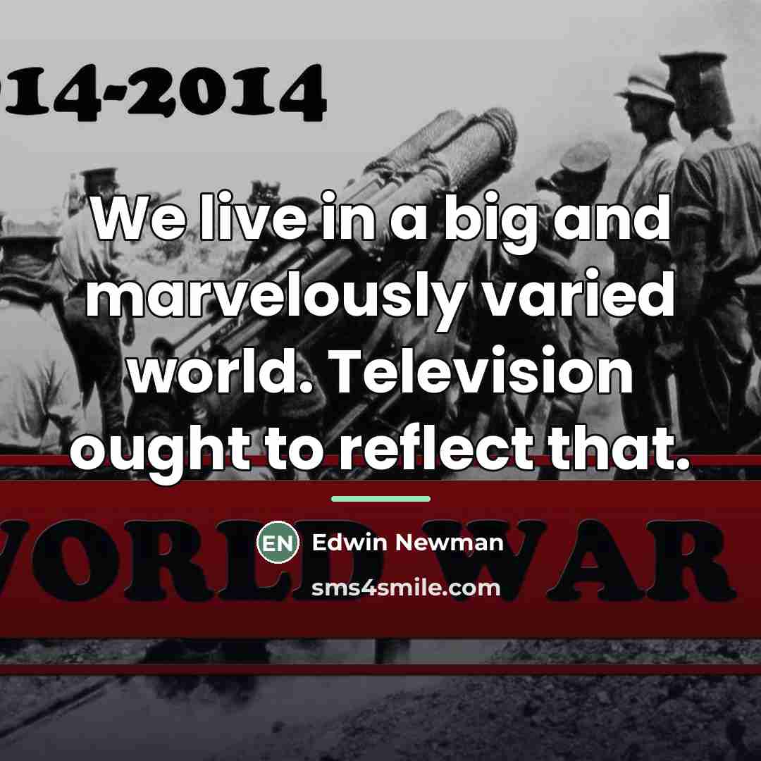 “We live in a big and marvelously varied world. Television…” quote by Edwin Newman