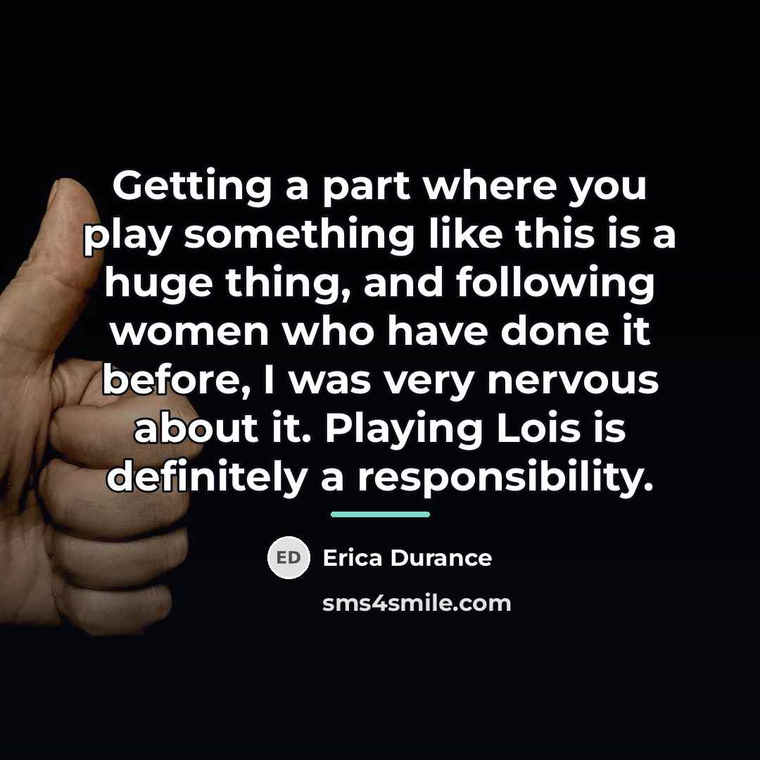 “Getting a part where you play something like this is…” quote by Erica Durance