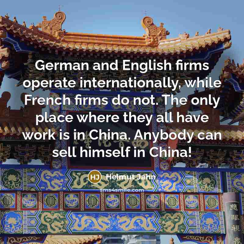 “German and English firms operate internationally, while French firms do…” quote by Helmut Jahn