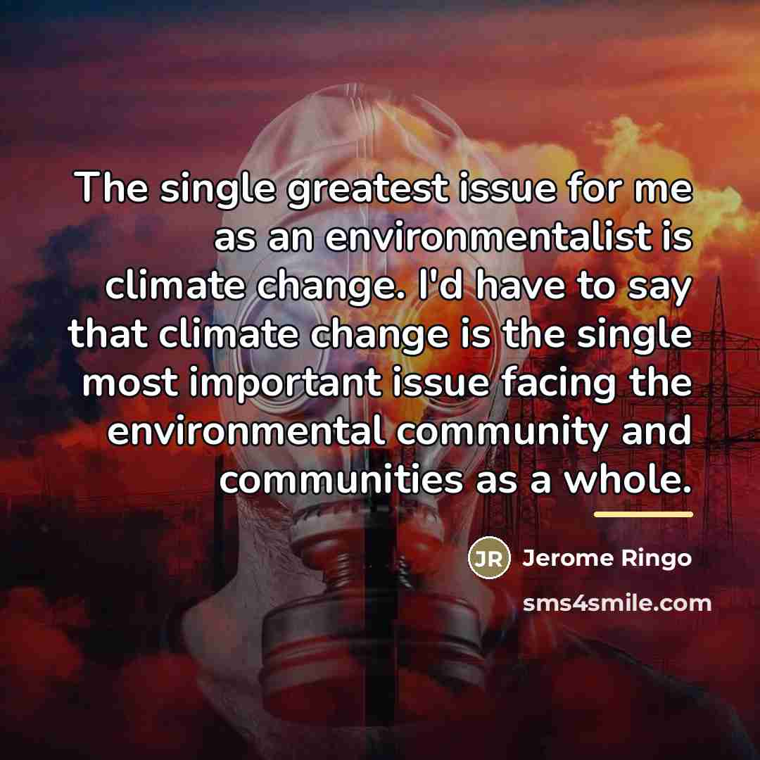 “The single greatest issue for me as an environmentalist is…” quote by Jerome Ringo