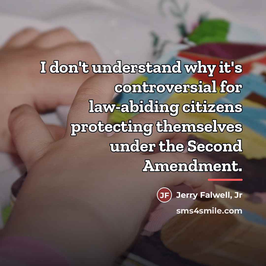 “I don't understand why it's controversial for law-abiding citizens protecting…” quote by Jerry Falwell, Jr