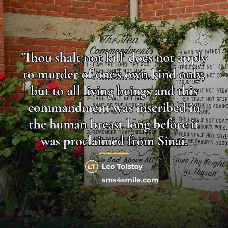 “'Thou shalt not kill' does not apply to murder of…” quote by Leo Tolstoy