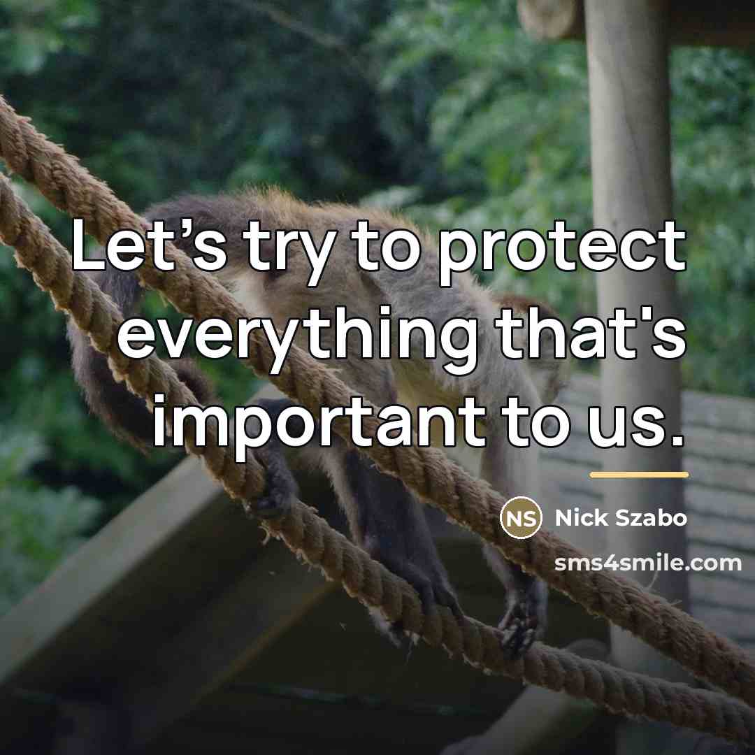“Let's try to protect everything that's important to us.…” quote by Nick Szabo
