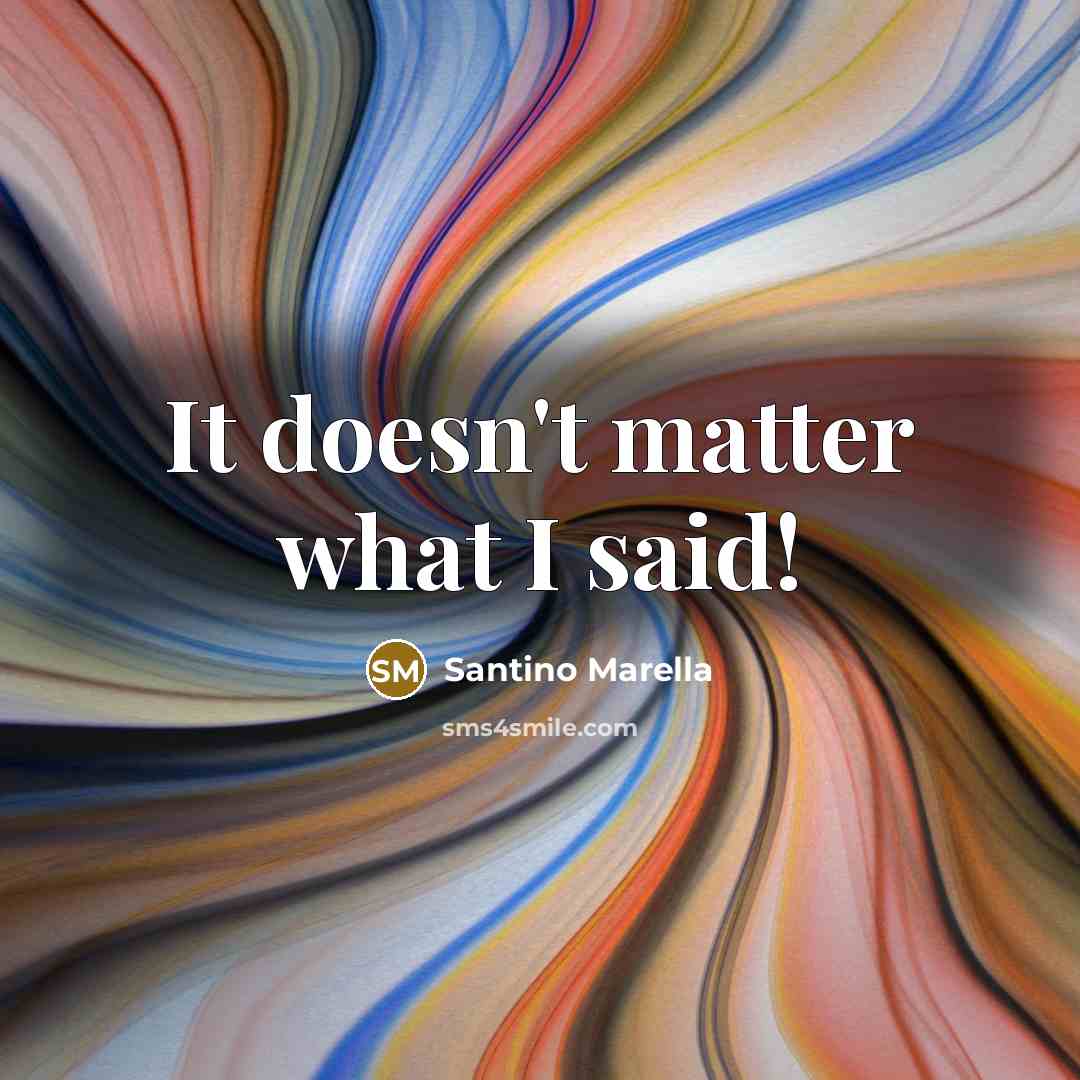 “It doesn't matter what I said!…” quote by Santino Marella