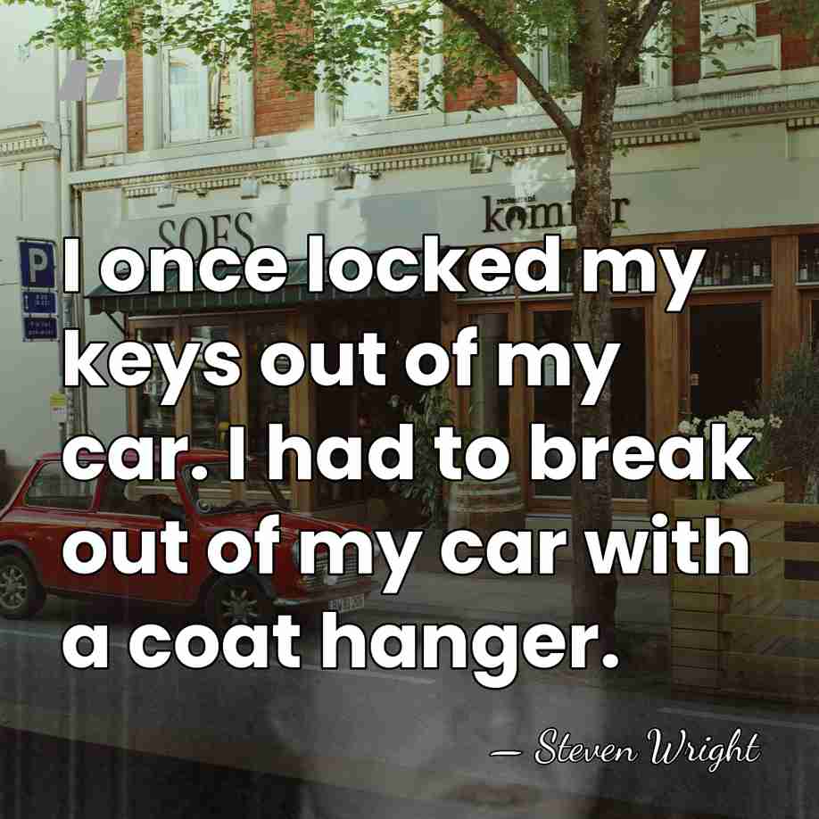 I once locked my keys out of my car. I had to&hellip; - Steven Wright