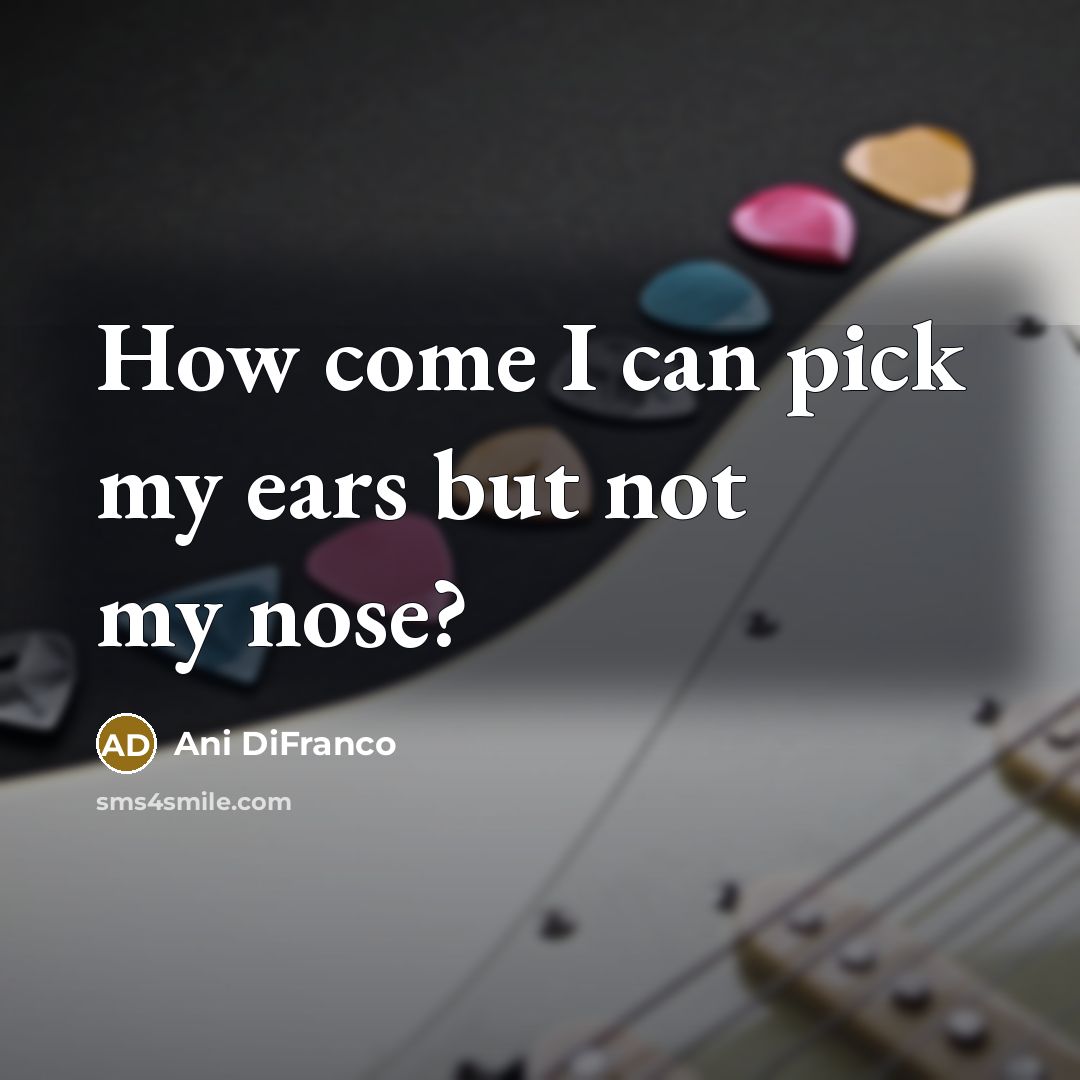 “How come I can pick my ears but not my…” quote by Ani DiFranco