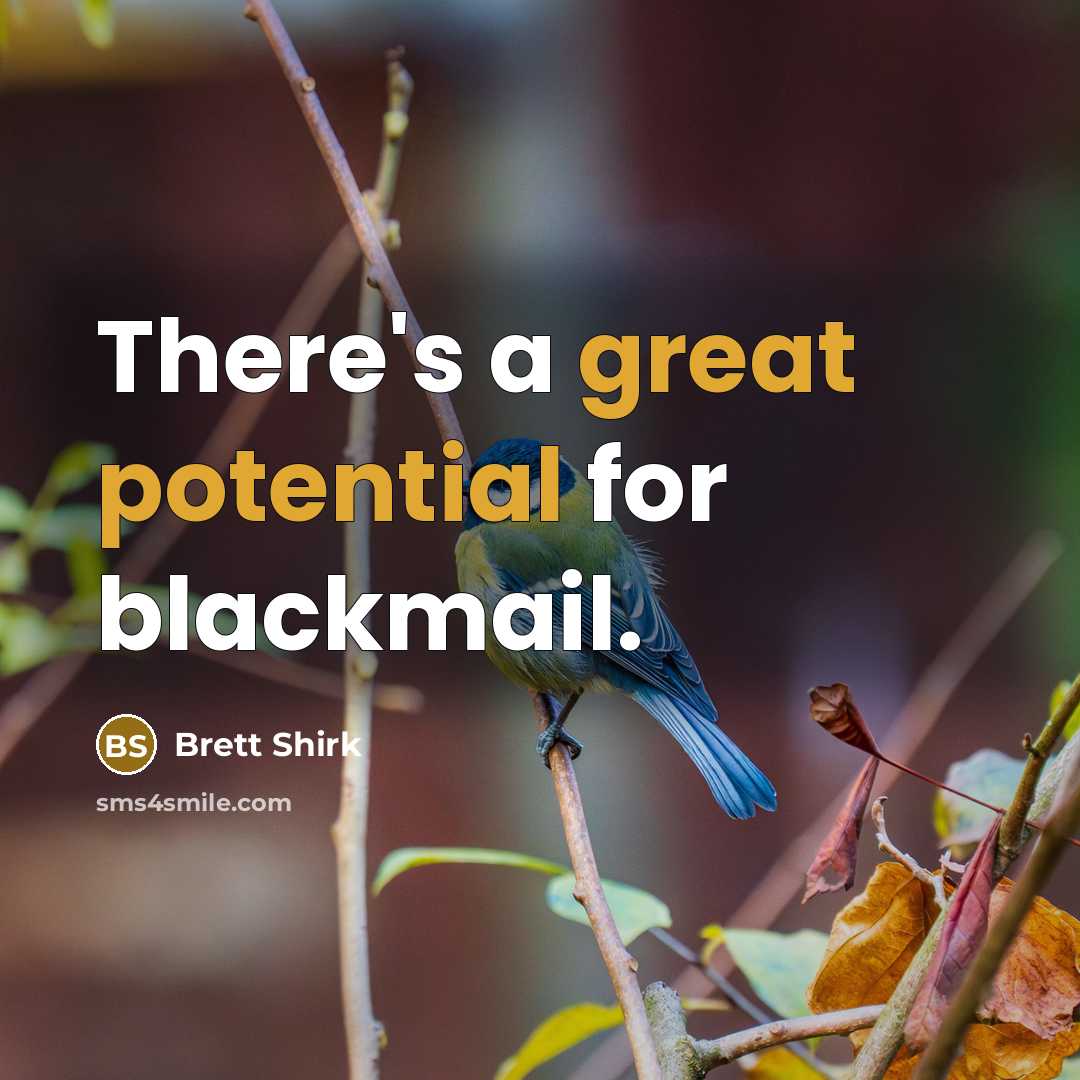 “There's a great potential for blackmail.” quote by Brett Shirk