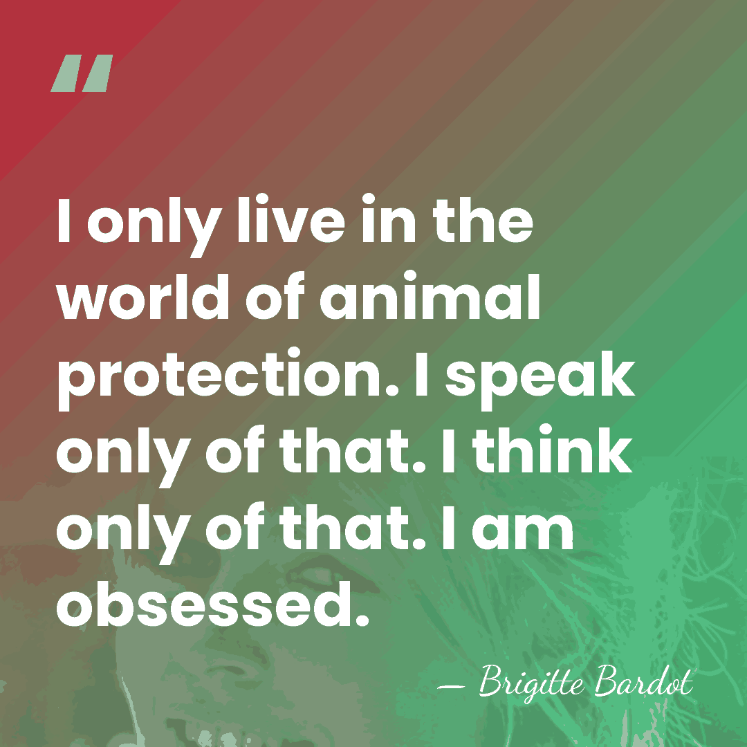 I only live in the world of animal protection. I speak only&hellip; - Brigitte Bardot