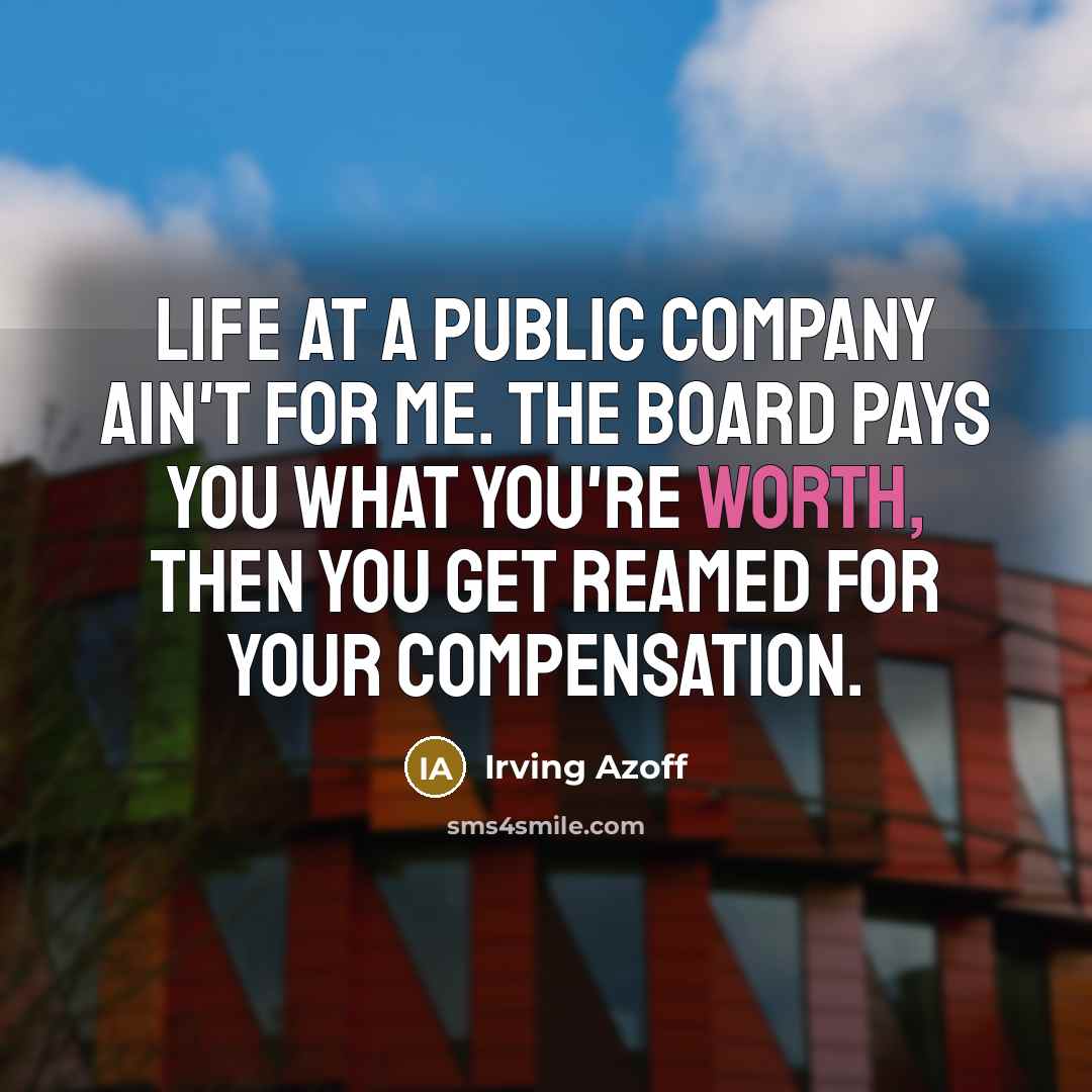 “Life at a public company ain't for me. The board…” quote by Irving Azoff