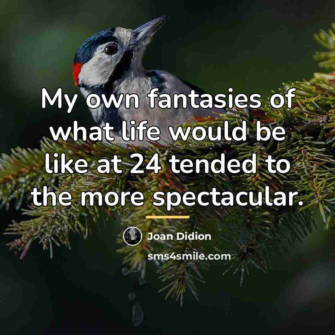 “My own fantasies of what life would be like at…” quote by Joan Didion