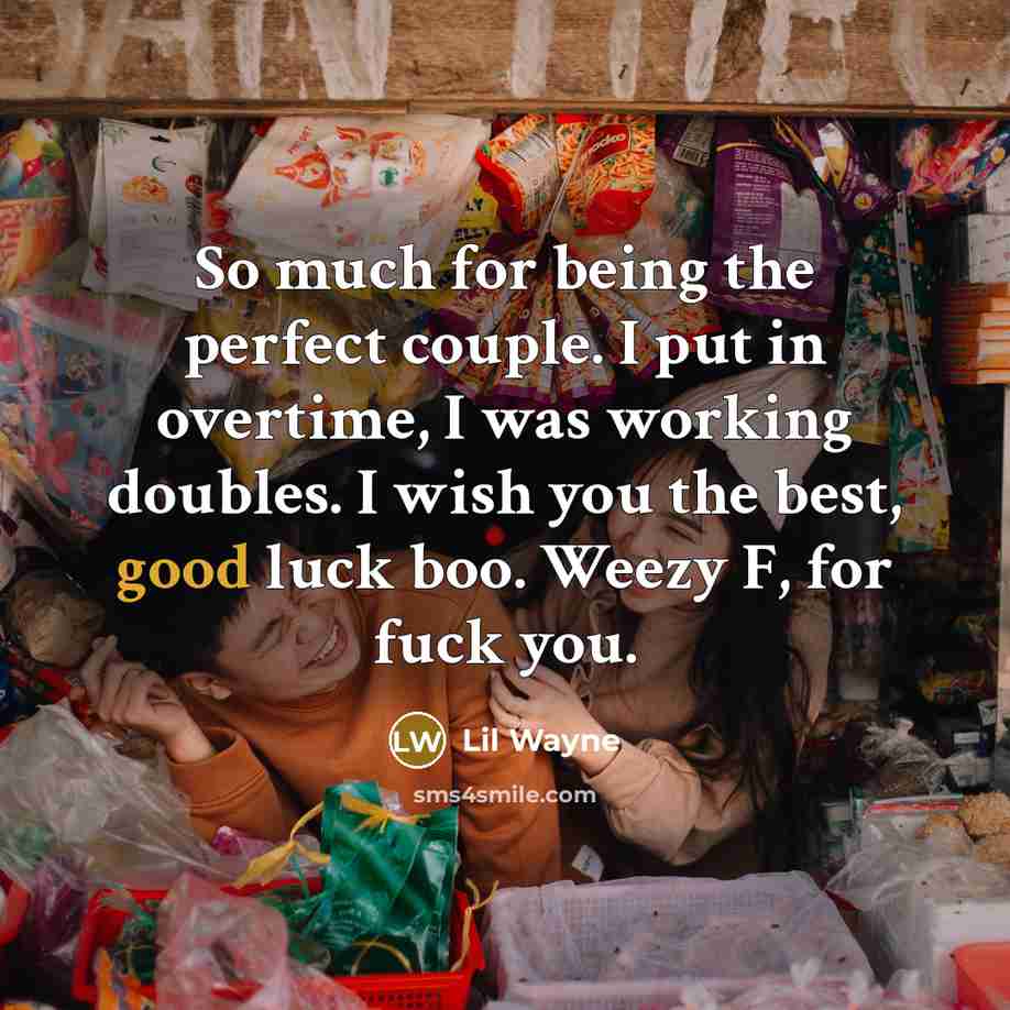 “So much for being the perfect couple. I put in…” quote by Lil Wayne