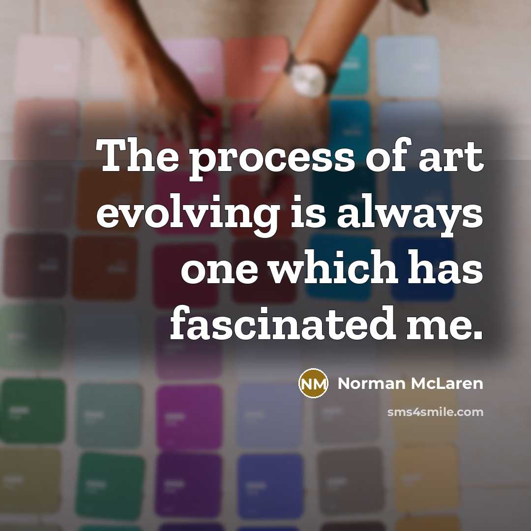 “The process of art evolving is always one which has…” quote by Norman McLaren