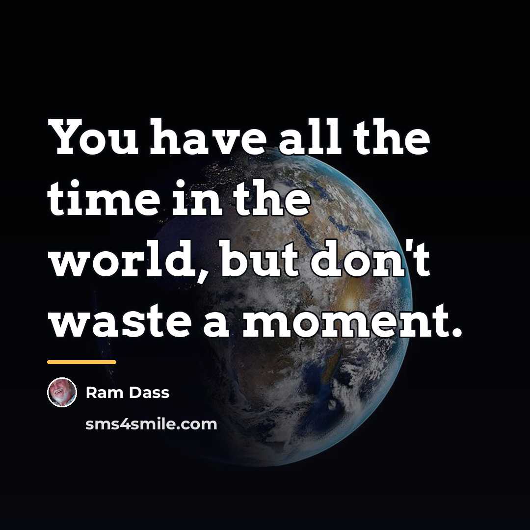“You have all the time in the world, but don't…” quote by Ram Dass
