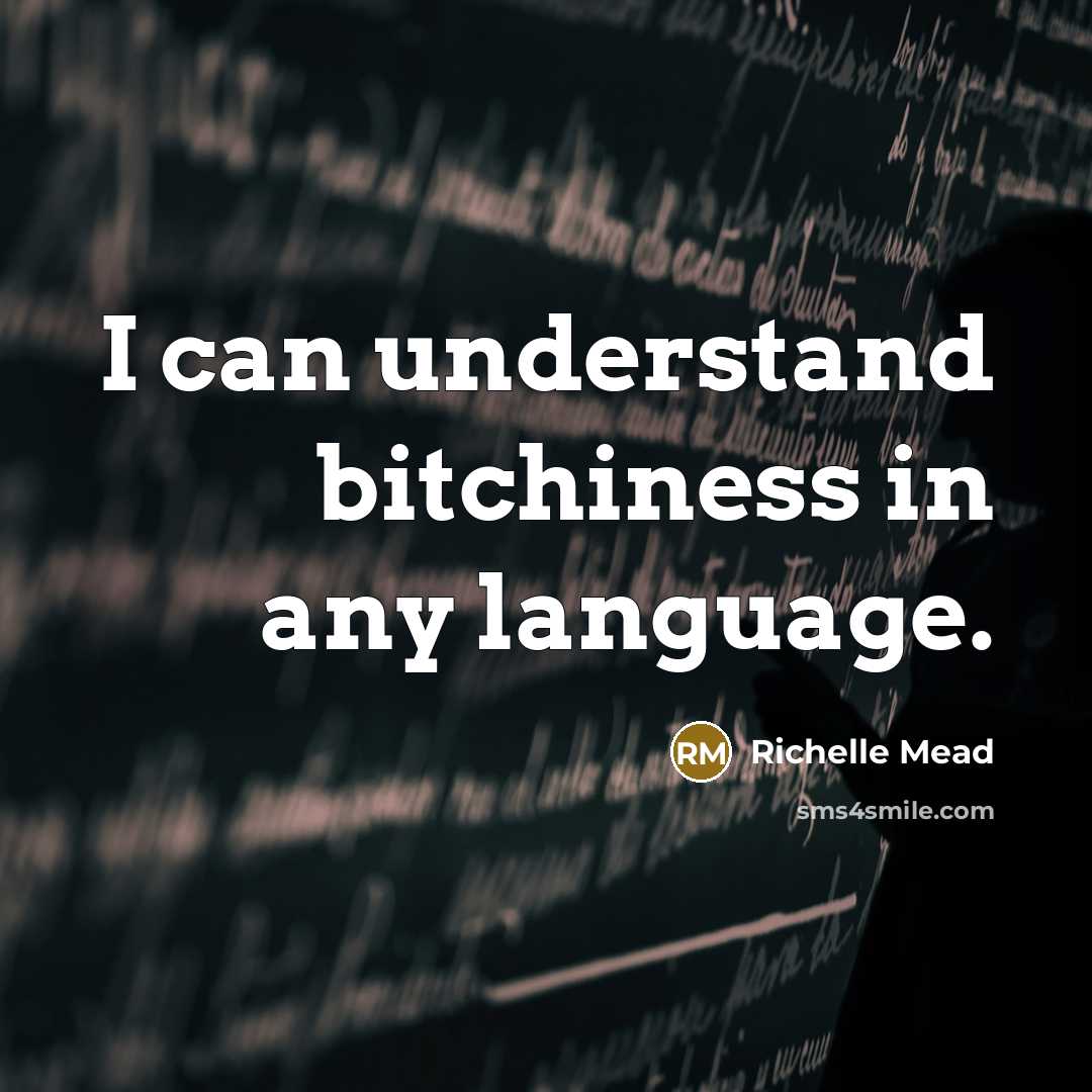 “I can understand bitchiness in any language.…” quote by Richelle Mead