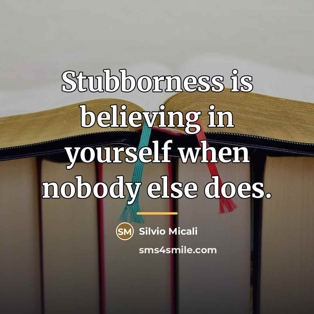 “Stubborness is believing in yourself when nobody else does.…” quote by Silvio Micali